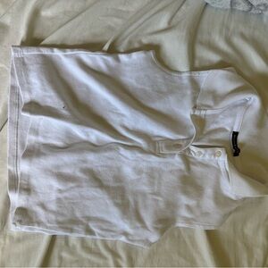 Brandy Melville White Sleeveless Polo Shirt